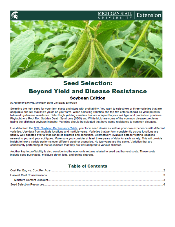 Front page of soybean edition