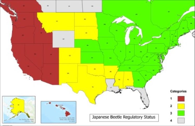 A colorful map of the United States and Canada.