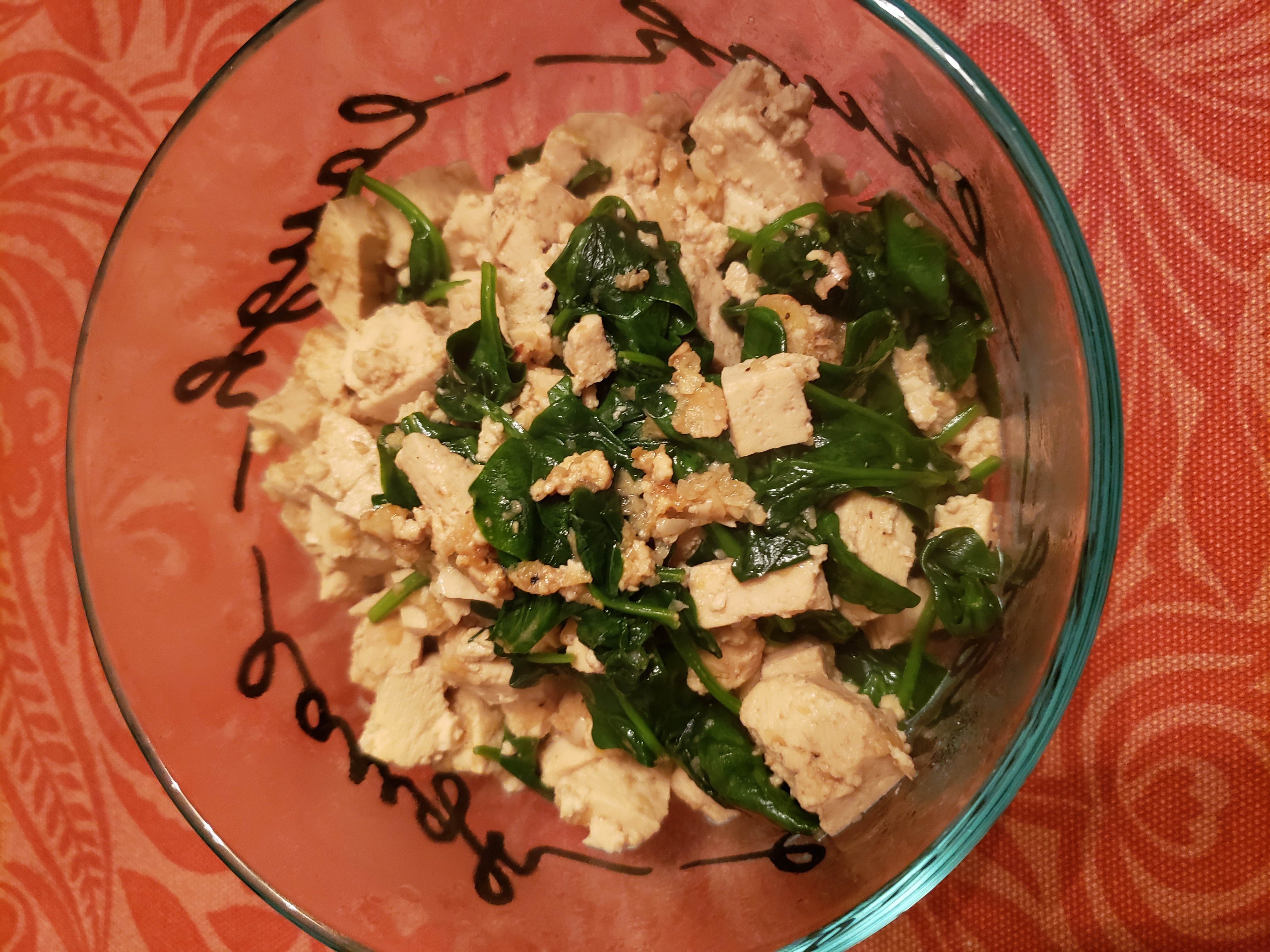 Ginger sesame tamari tofu in a bowl