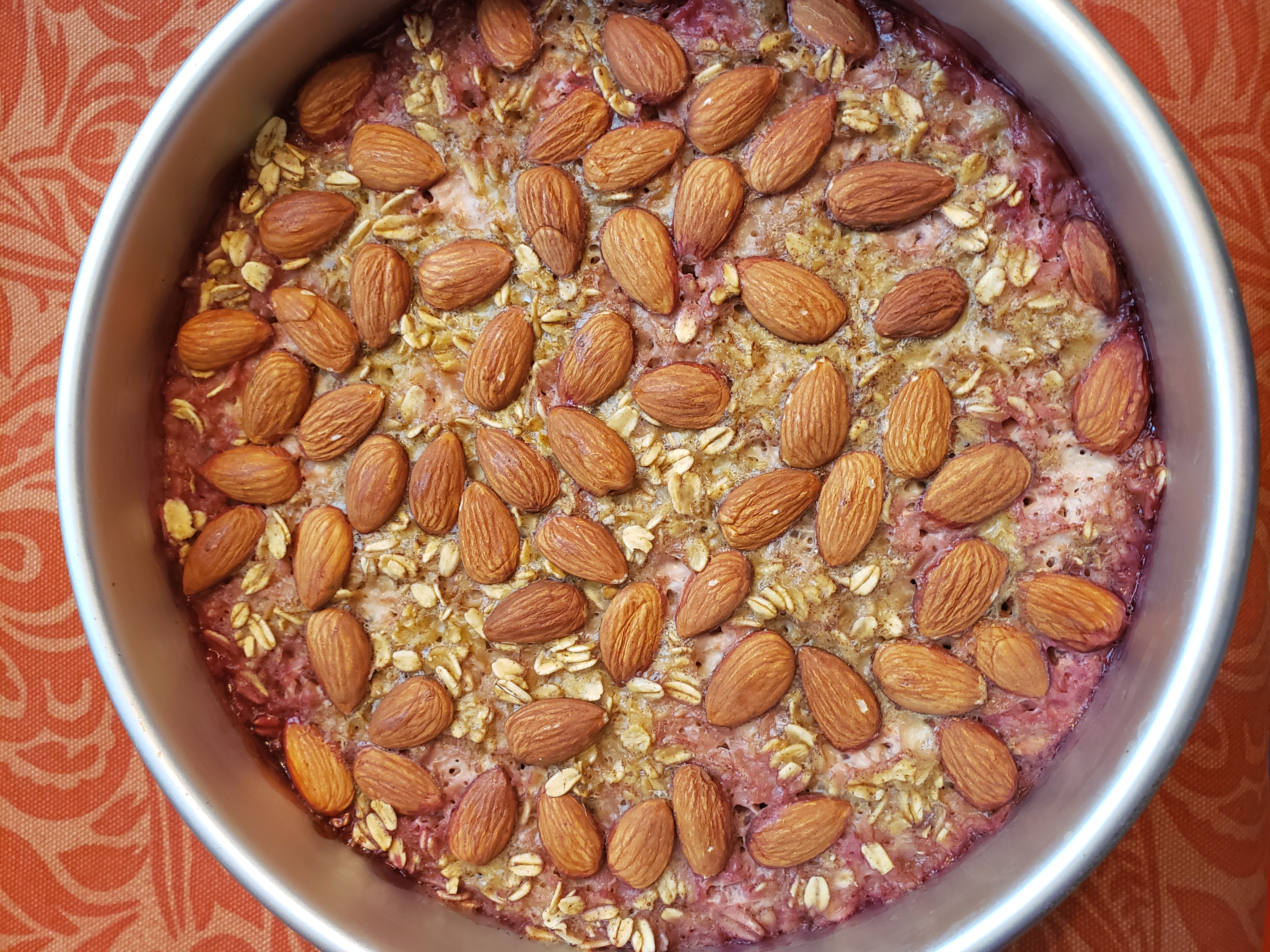 Baked Cherry Almond Oatmeal Skillet