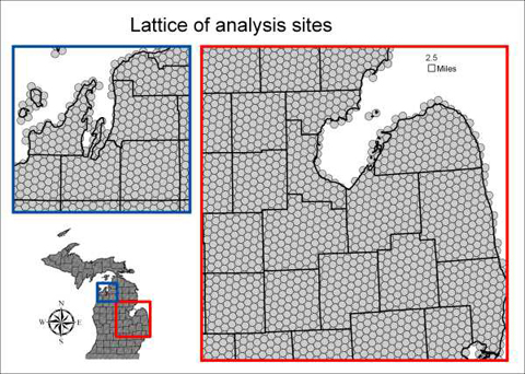 Lattice of analysis sites