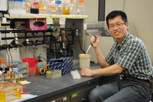 Graduate Student Doing Lab Work