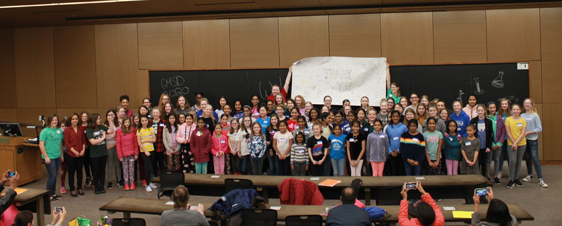 MSU Girls Math Science day group photo