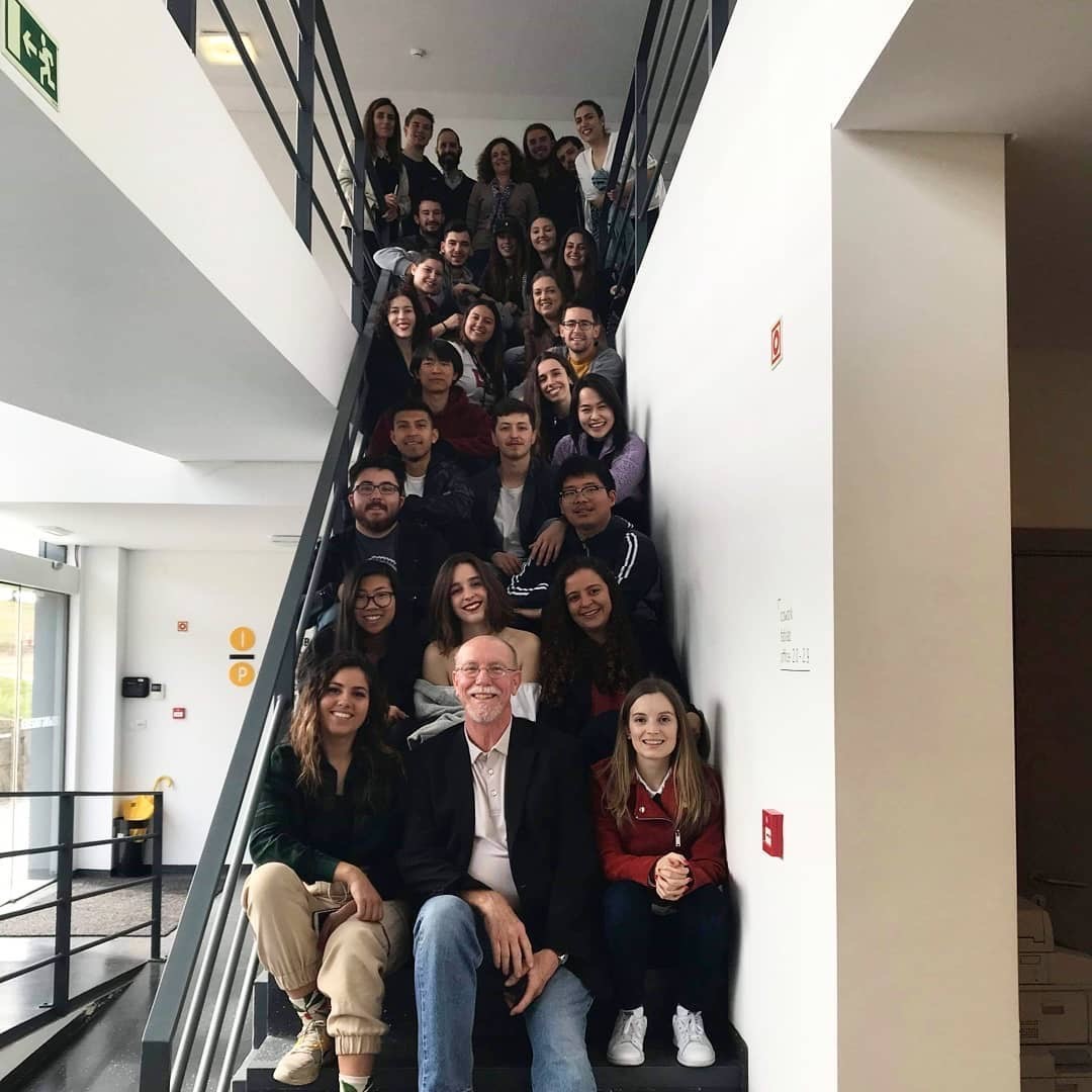 Group shot at design charrette with MSU students and faculty, and Portuguese design students.