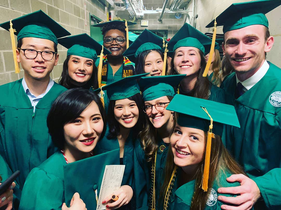 Group shot of students at graduation.