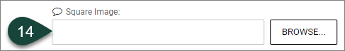 Shows the Square image where you select the Browse button to upload an image.