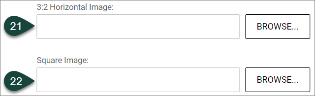 3:2 Horizontal Image and Square Image fields where custom crop images of the primary digital document image can be uploaded. 3:2 Horizontal Image is for digital document listings, social media and search engines.