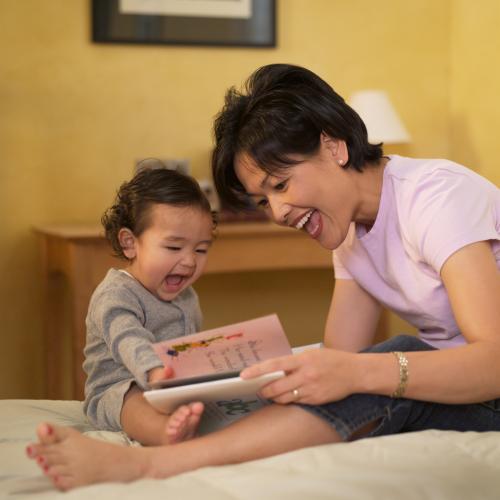 Mom reading to child