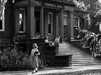 Photo of Morrill Plaza. Photo Courtesy of MSU Archives and Historical Collections