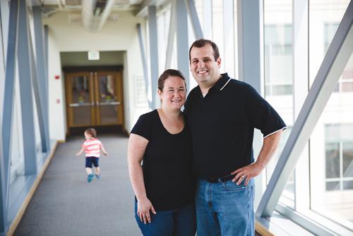 Nicole Olynk Widmar with husband David and son Oliver