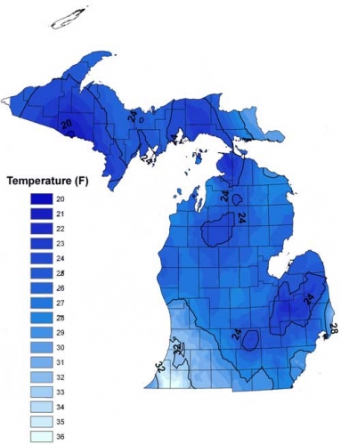 Minimum temperature chart