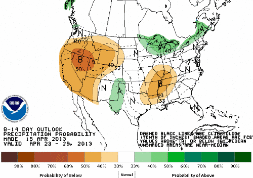 map of 8 to 14 day precipitation