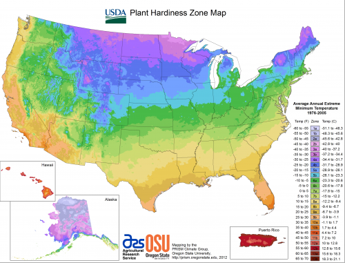 USDA Plant Hardiness Zone Map