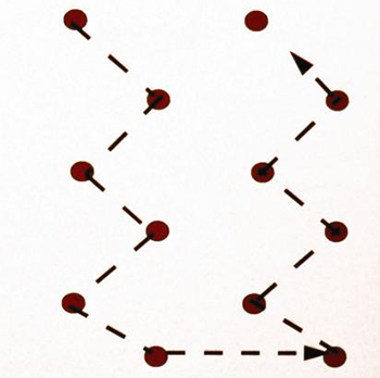 Zigzag pattern for collecting soil